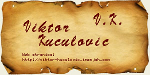 Viktor Kuculović vizit kartica